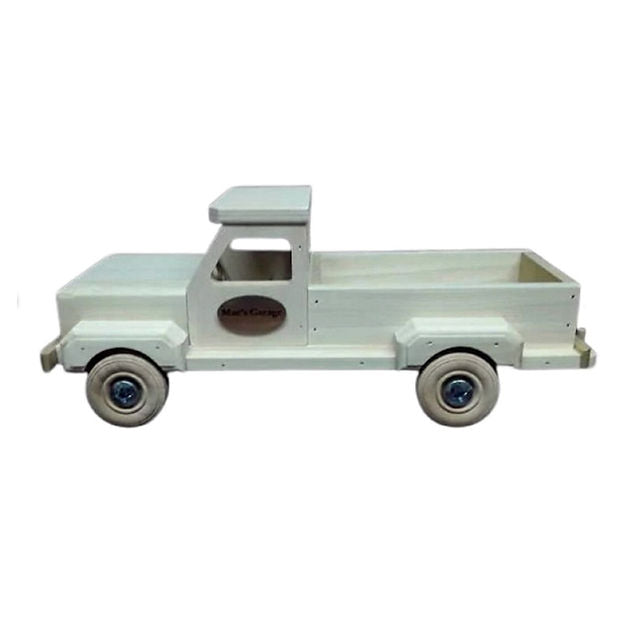 Wooden Toy Truck, Flatbed Trailer and Skid Loader Set