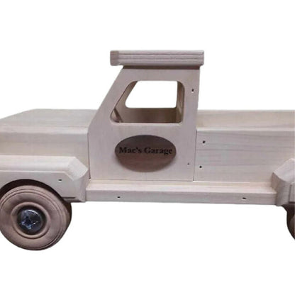 Wooden Toy Truck, Flatbed Trailer and Skid Loader Set