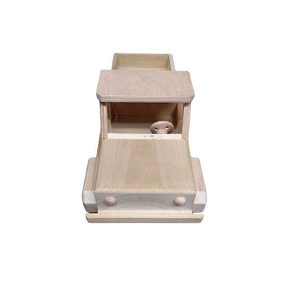 Wooden Toy Truck, Flatbed Trailer and Skid Loader Set