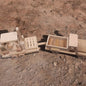 Wooden Truck, Flatbed Trailer and Forklift