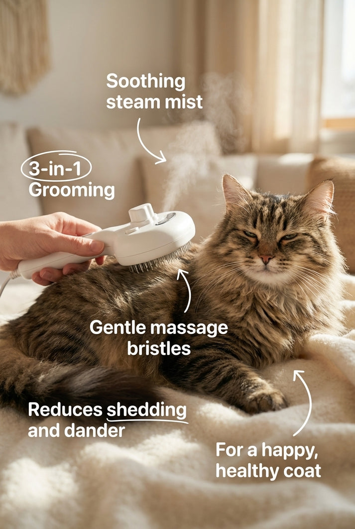 3 in-1 pet steam brush