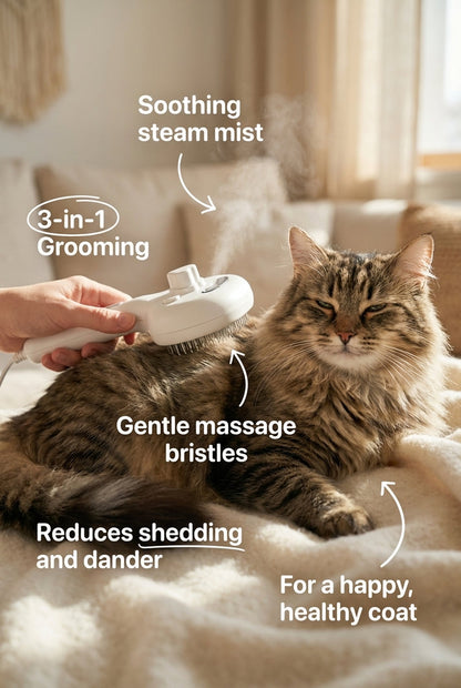 3 in-1 pet steam brush
