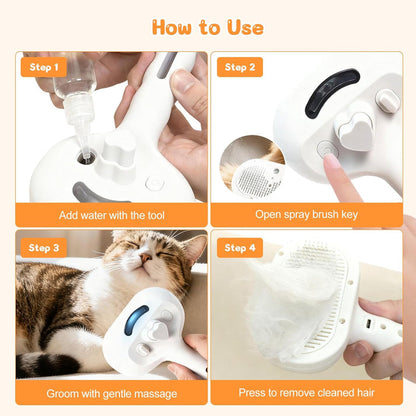 3 in-1 pet steam brush