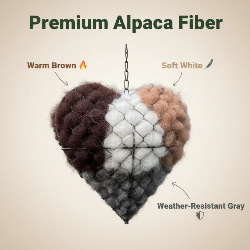 🔥LAST DAY 50% OFF - 🕊️🏡Handmade Natural Alpaca Fiber Bird Nesting Heart❤️A Cozy Gift for Birds
