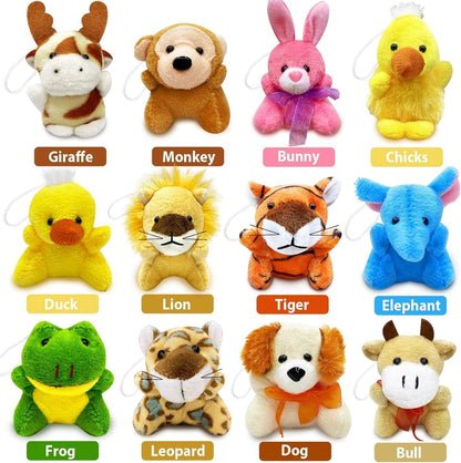 12 Pcs Filled Easter Eggs Mini Stuffed Animal Plush Toys Easter Basket Stuffers